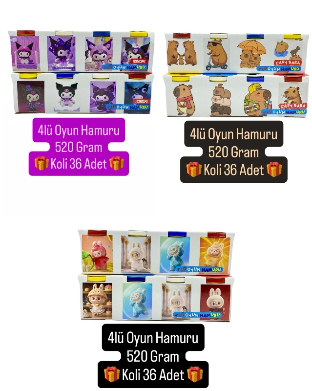 SEVİLEN KARAKTERLER 4LÜ OYUN HAMURU