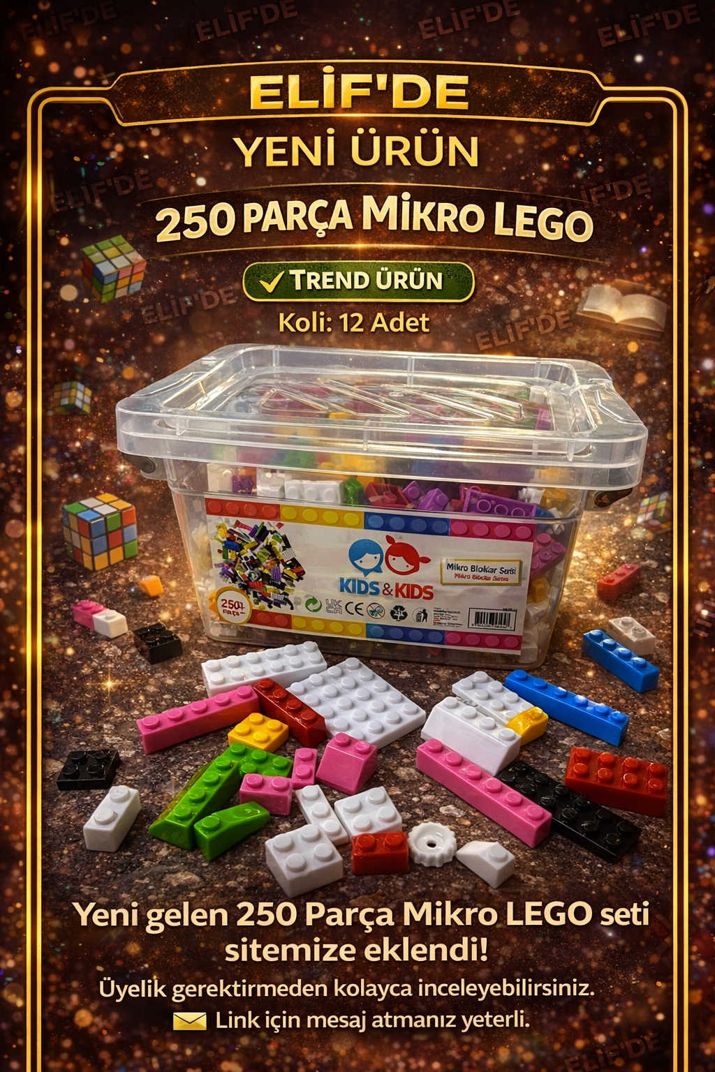 250 Parça Mikro Lego / 12li Koli