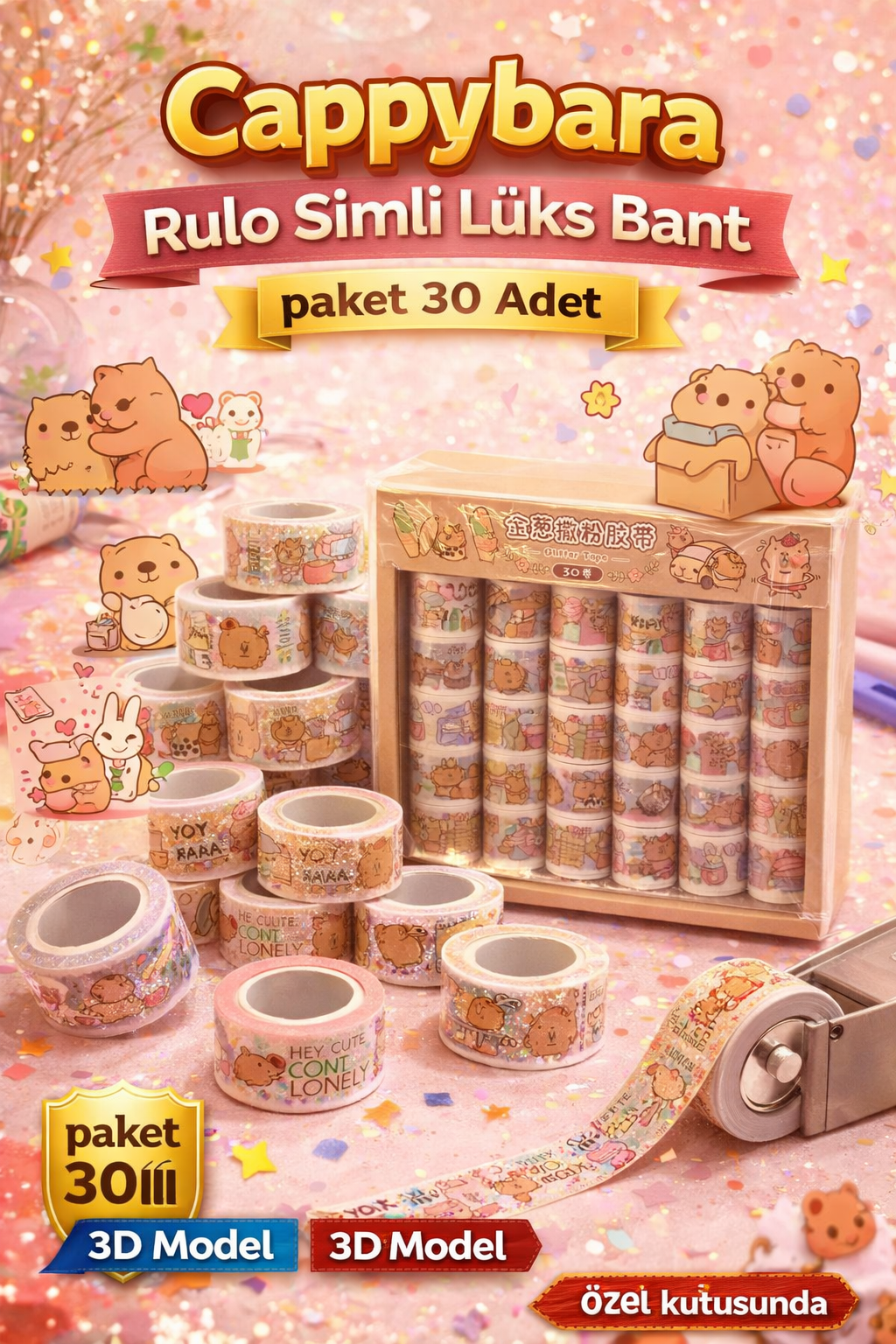 CappyBara Rulo Bant Sim Bant / 30lu Paket