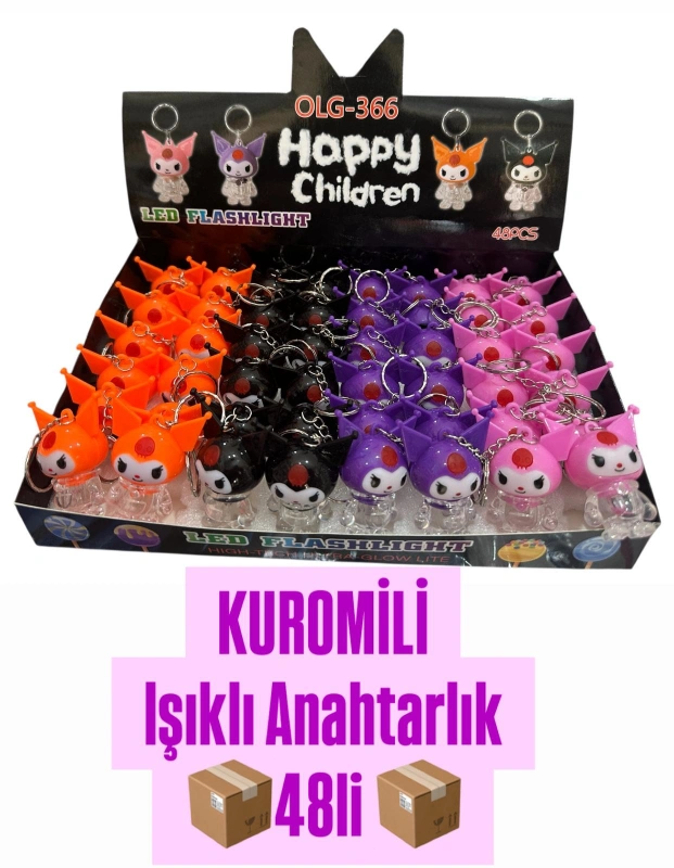 Adet: 12,5₺ / Kuromili Işıklı Anahtarlık / 48li Paket