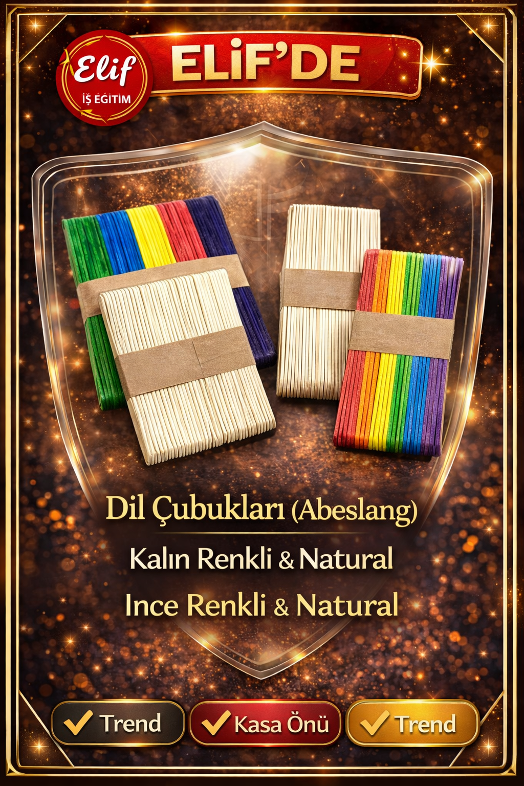 DİL ÇUBUK KALIN / INCE - RENKLİ / NATURAL