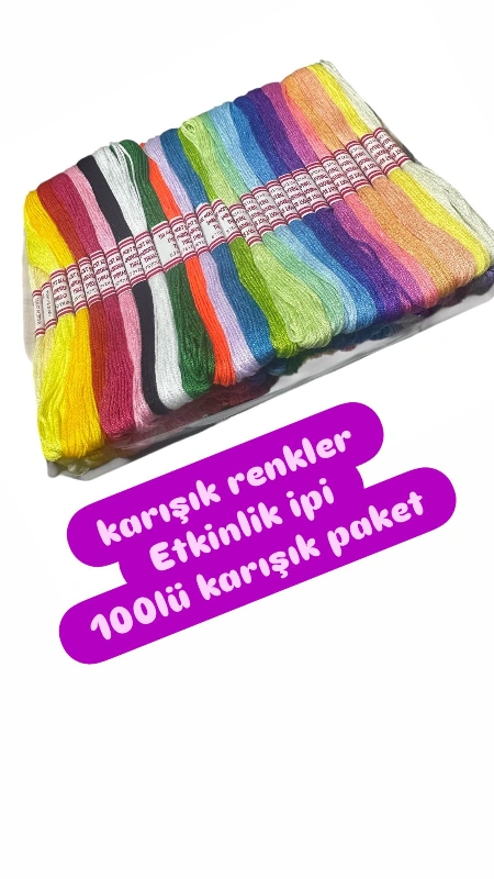 ETKİNLİK İPİ RENKLİ KARIŞIK / 100LÜ PAKET