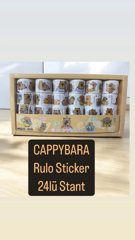 Adet: 12,5 ₺ / CappyBara Rulo Sticker / 24lü Paket