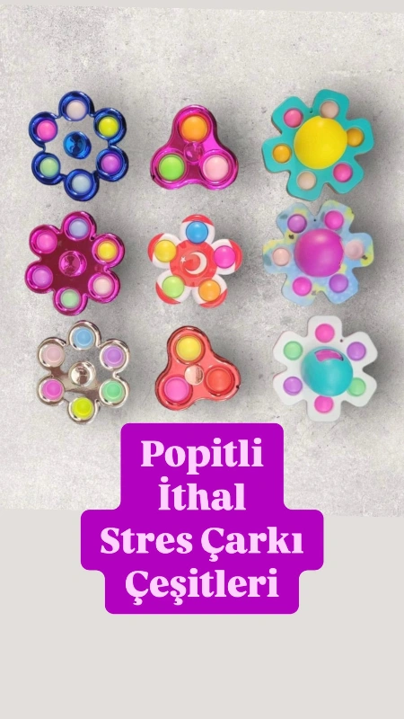 Adet: 40,5 ₺ / Lüks Karışık Popit Stres Çark Grubu  / Paket 24lü Karışık