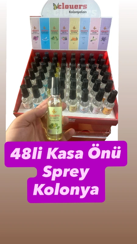 KASA ÖNÜ SPREYLİ KOLONYA / 48Lİ STANT
