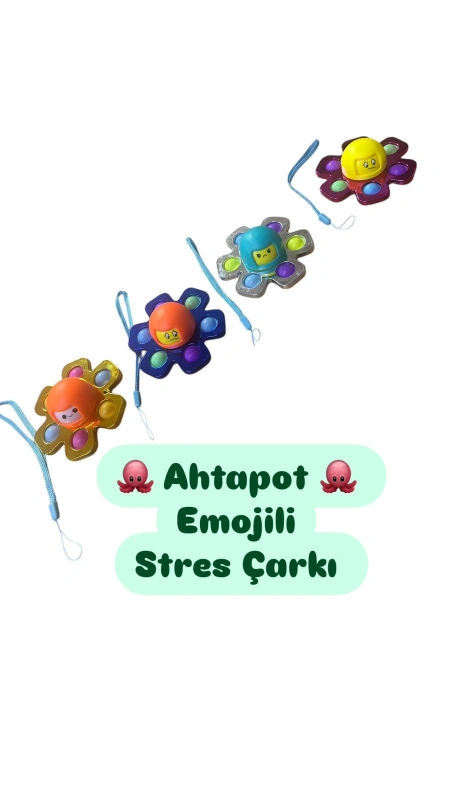 Ahtapot Emojili Stres Çarkı / 24lü Paket
