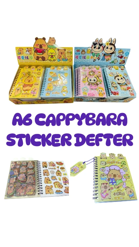 Adet: 55₺ / Cappy Bara & Labubu Sticker  Defter/ 24lü paket