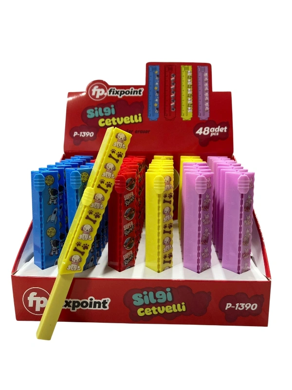 P- 1390 KADEMELİ CETVELLİ TREND SİLGİ  / 48Lİ STANT