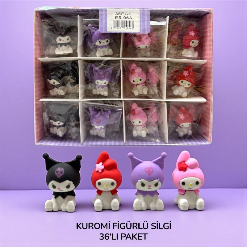 KUROMİ FİGÜRLÜ SİLGİ / 36 ADETLİ PAKET