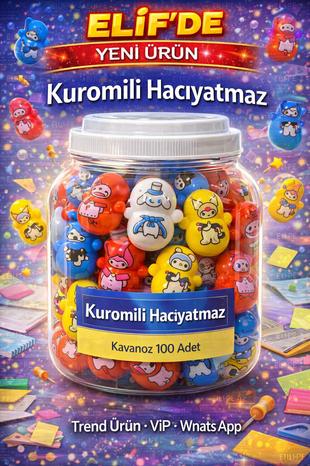 Kuromili hacıyatmaz" 3cm " (100lu kavanoz)