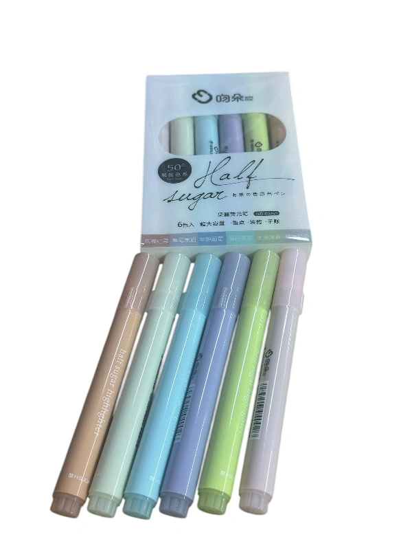 Half Sugar  6 Renk Lüks Fosforlu Kalem Seti