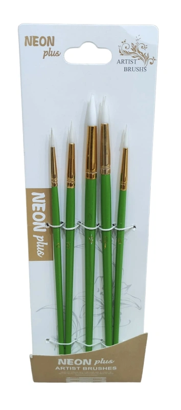 5li İpek Beyaz Kıl Sulu Fırça Seti  Kod: 22