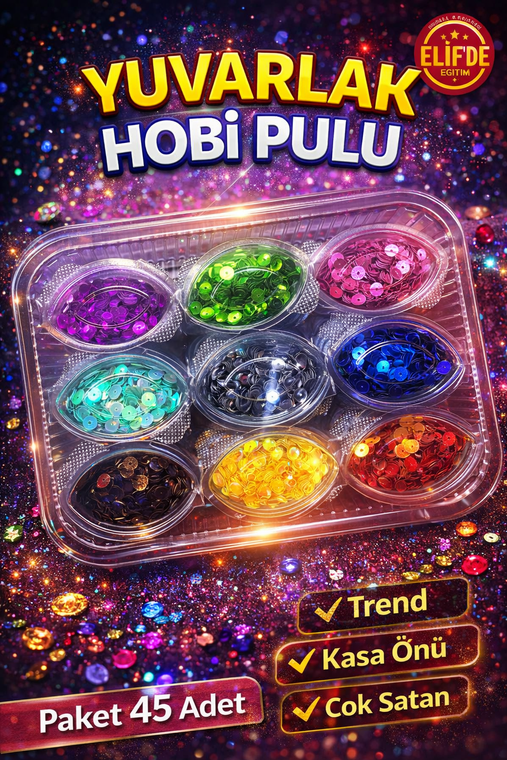 Yuvarlak Hobi Pulu / 45li Paket