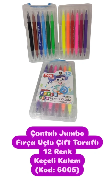 Çantalı Jumbo Çift Taraflı Fırça Tip Keçeli  / kod: 6005