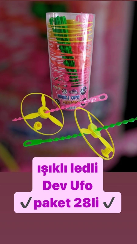 IŞIKLI LEDLİ DEV UFO (28Lİ STANT)