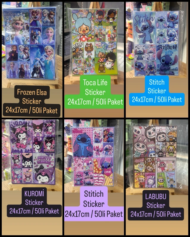 STİCKER 24X17 KIZ MODELLER /50Lİ PAKET