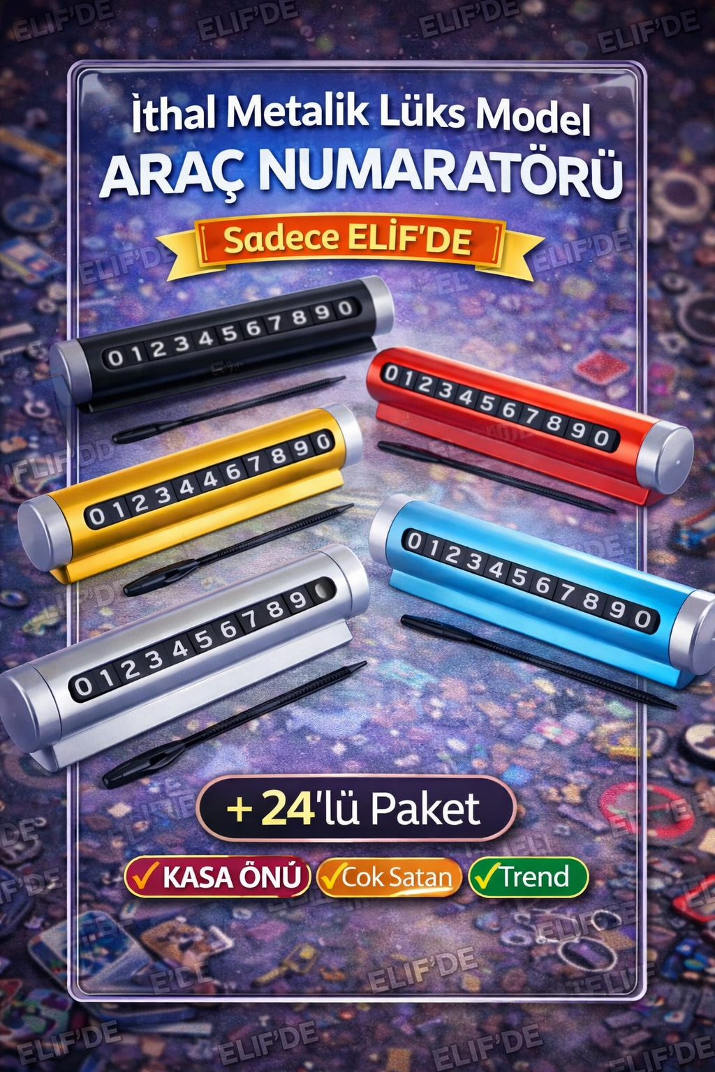 Metalik İthal Numarator / 24lü Paket