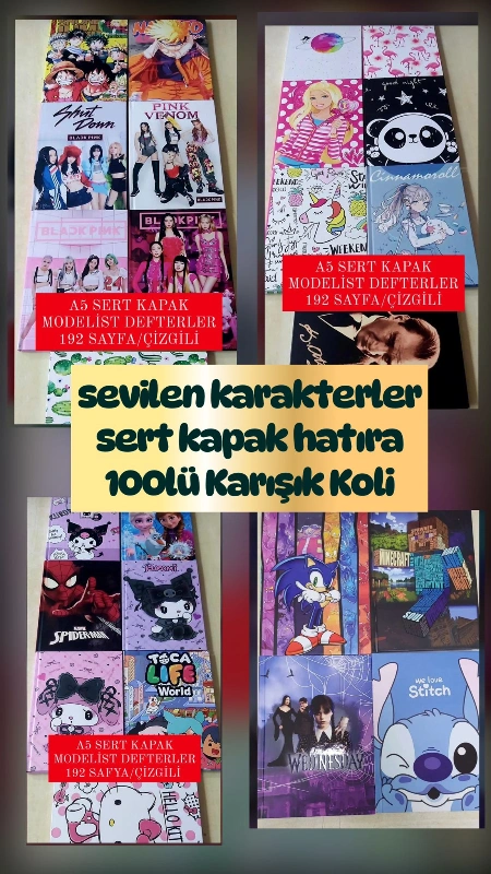 Sert Kapak Modelist Hatıra Defter  / 100lü karma koli