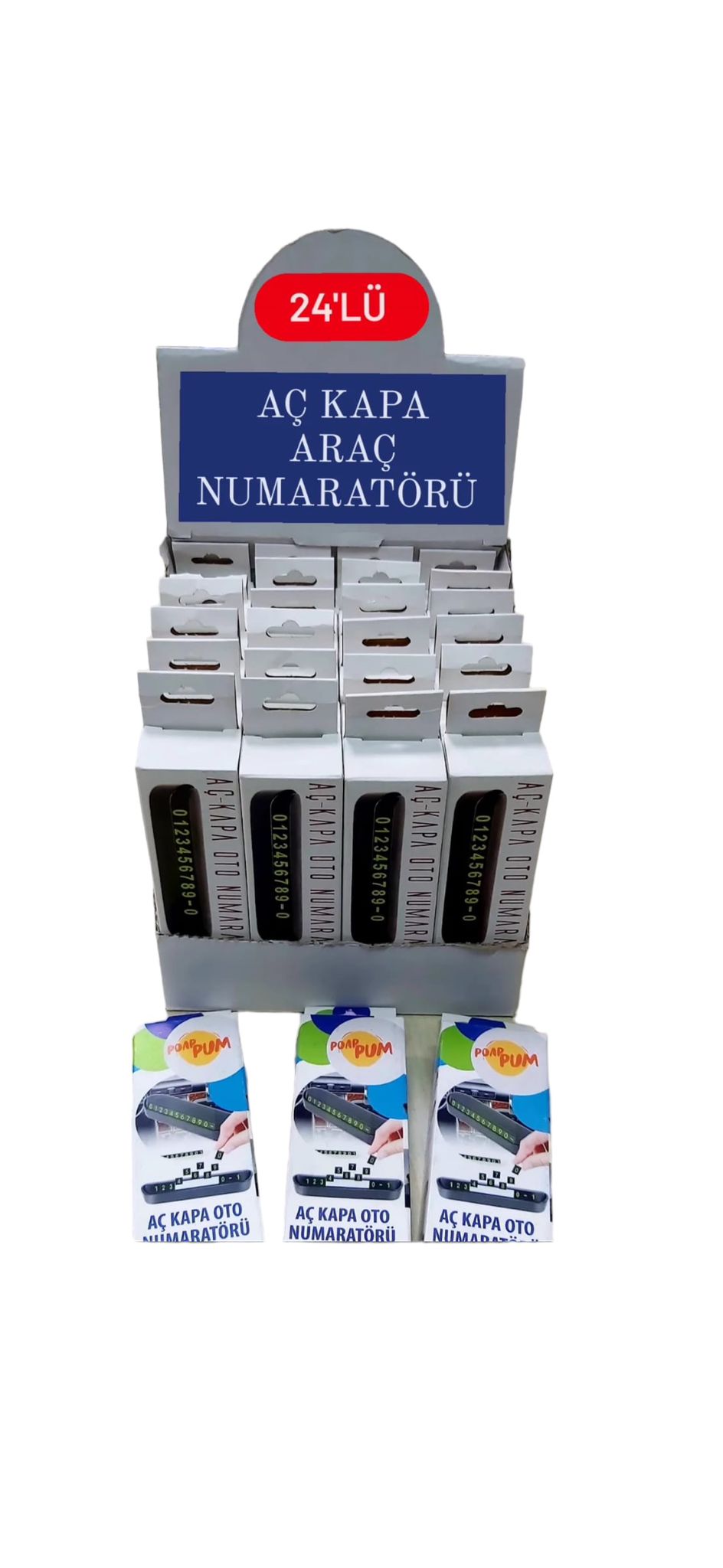 ARAÇ NUMARATÖR MIKNATISLI AÇ KAPA (24LÜ STANT )