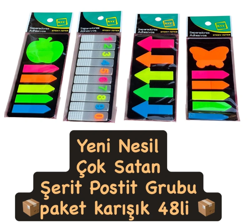 YENİ NESİL LÜKS ŞERİT POSTİTLER / KARIŞIK 48Lİ