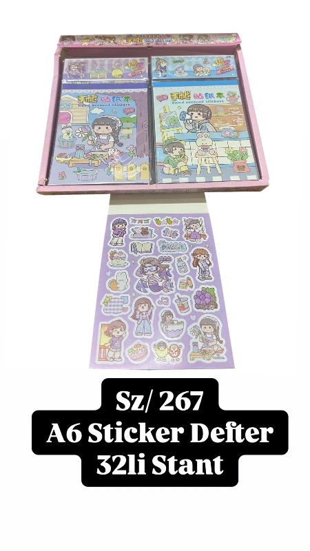 SZ 267 A6 Ebat Giydirmeli  Sticker Defter /  32li Stant
