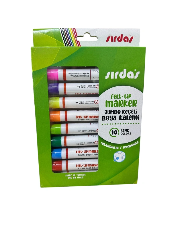 1ORenk Jumbo Keçeli Tişört Kalemi Seti