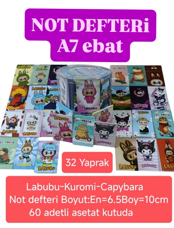 LABUBU A7 NOT DEFTERİ /  60LI KASA ÖNÜ