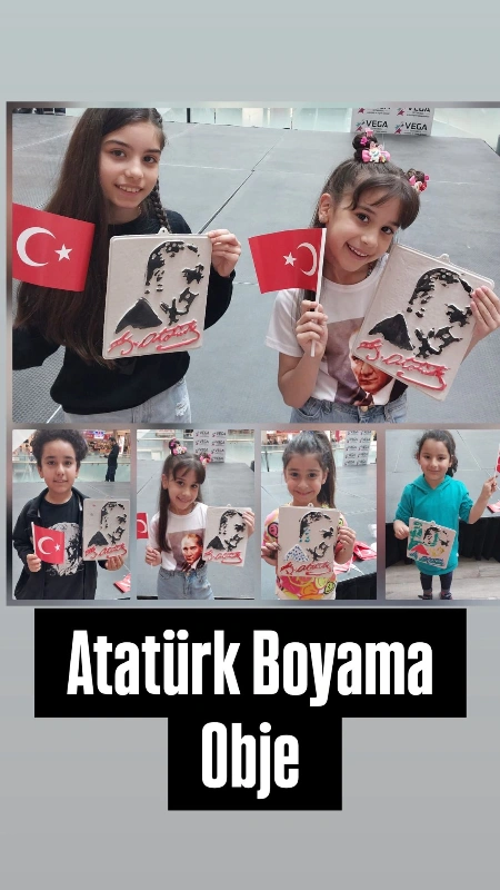 KABARTMA ATATÜRK BOYAMA BOYA FIRÇA SET