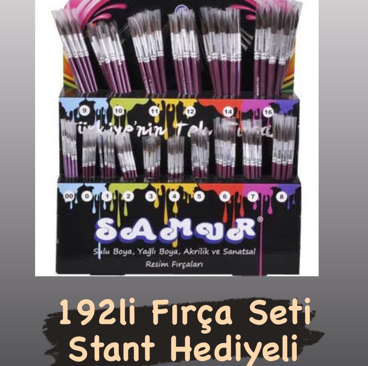 192 Lİ STANTLI FIRÇA SETİ / SAMUR FIRÇA