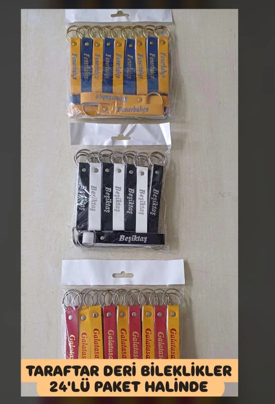 Taraftar Deri Bileklik / 12li Paket