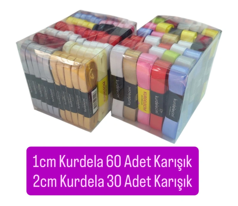 KURDELA KAVANOZLU KARIŞIK 1 CM 60LI * 2 CM 30LU