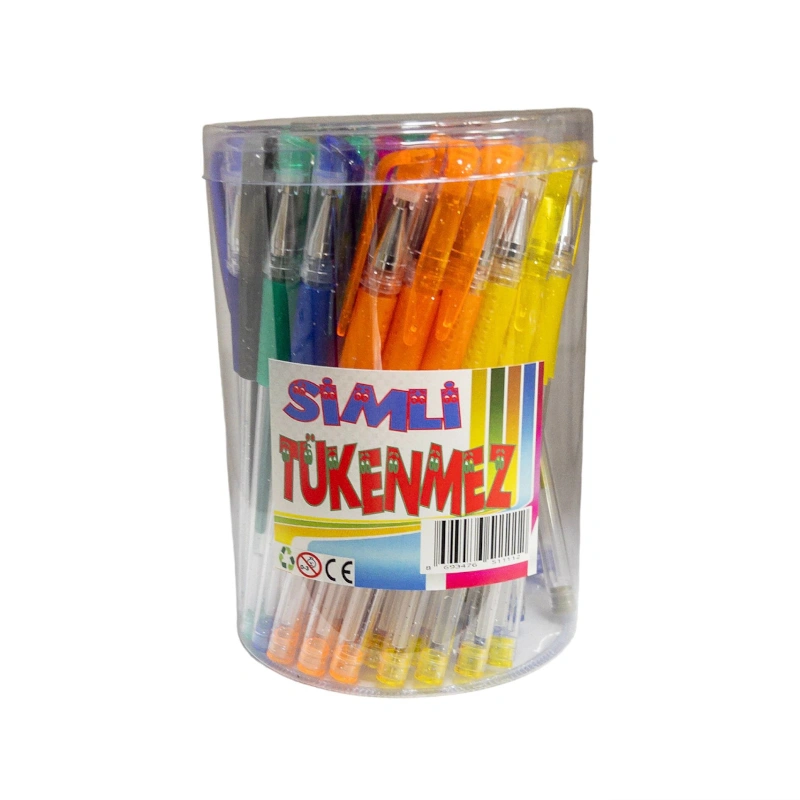 Simli Jel Tükenmez Kalem / 60lı karışık