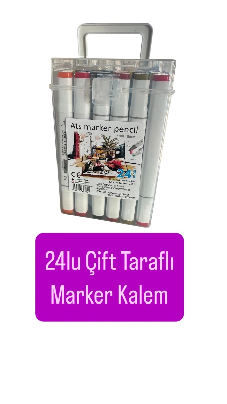24RENK Çift Taraflı Marker Kalem Set