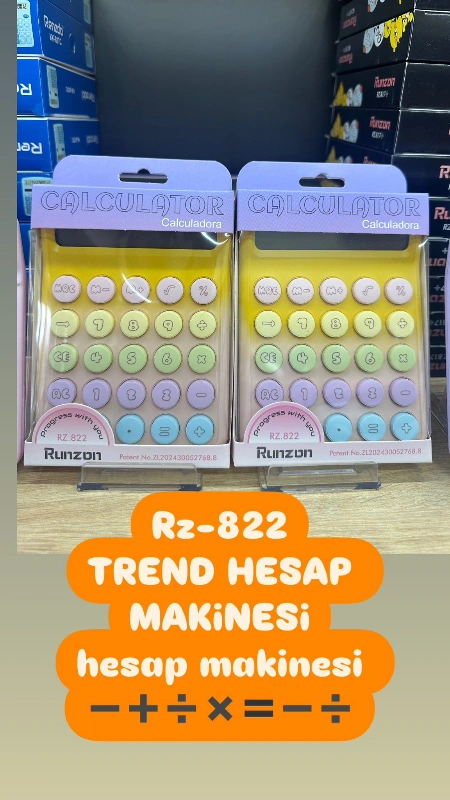 Rz-822 Renkli Hesap Makinesi / 12li Karma Paket