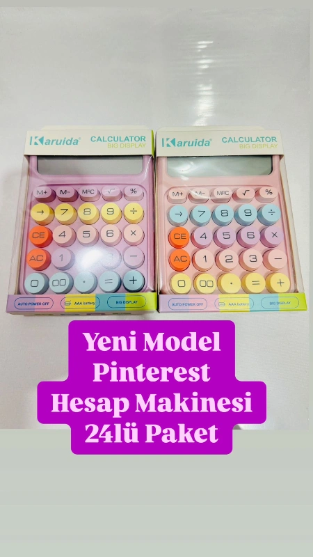 Yeni Trendy Pinterest Lüks Hesap Makinesi / 24lü Paket