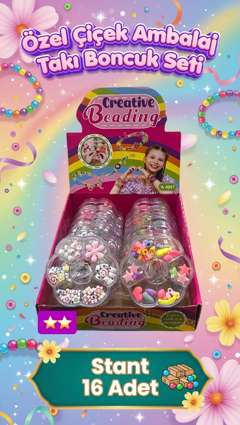 Çiçek Ambalaj Takı Seti / 16li Stant