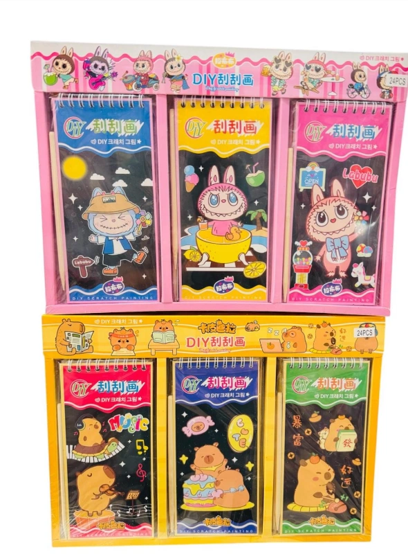 ADET: 30₺ / Labubu CappyBara Kazıma Defter /  STANT 24lü