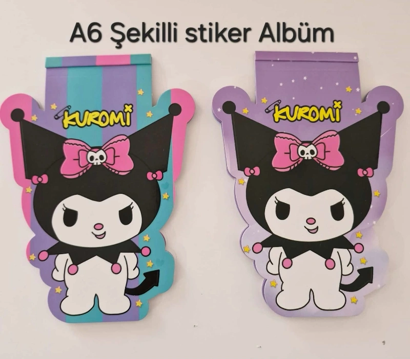 Adet: 37,5 ₺ / A6 Şekilli Model Kuromi Sticker Defter / 24lü Paket