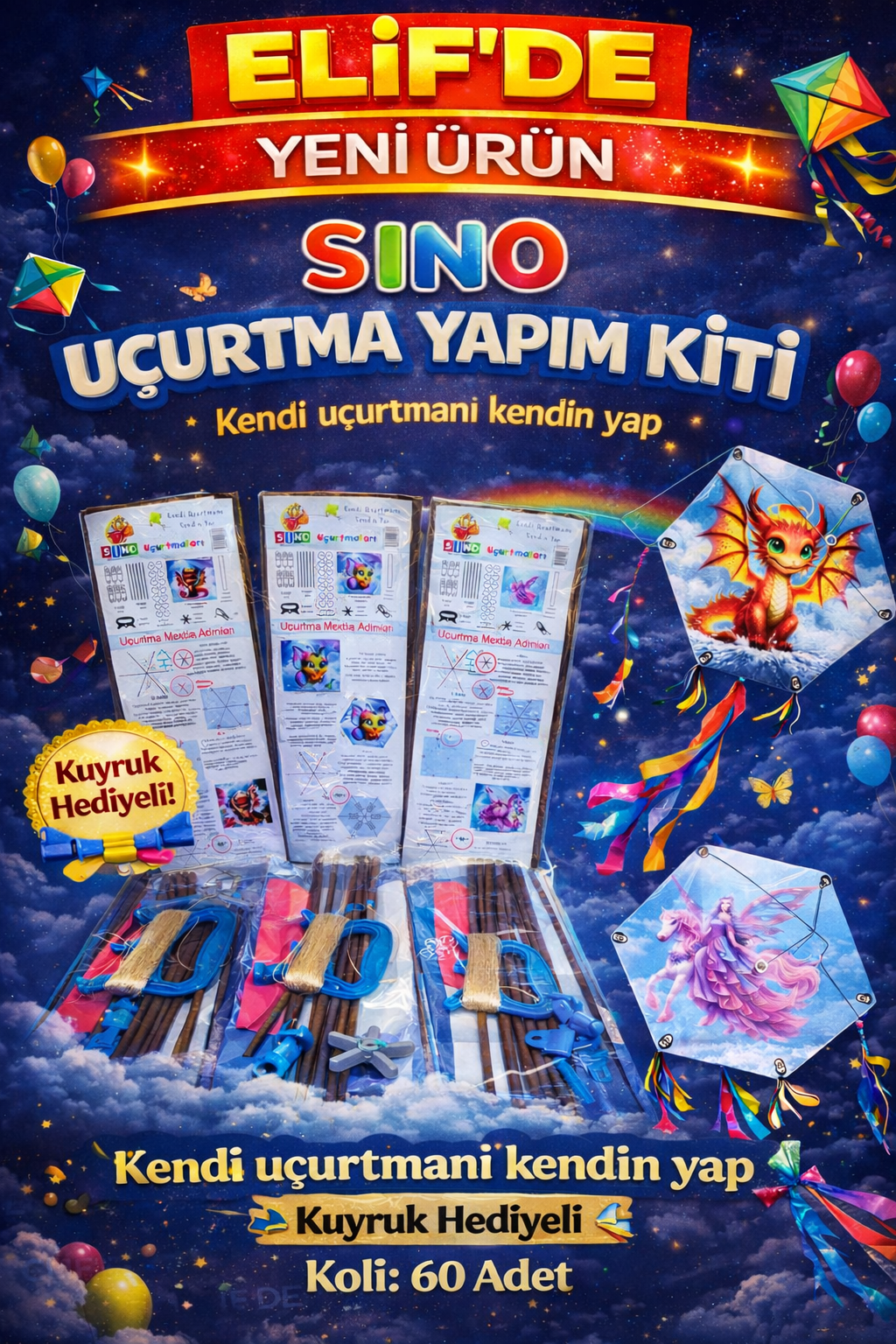 Uçurtma Yapım Kiti / 60li Koli