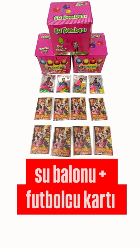SU BALONU + FUTBOLCU KART 5Lİ POŞETLİ 100LÜ PAKET