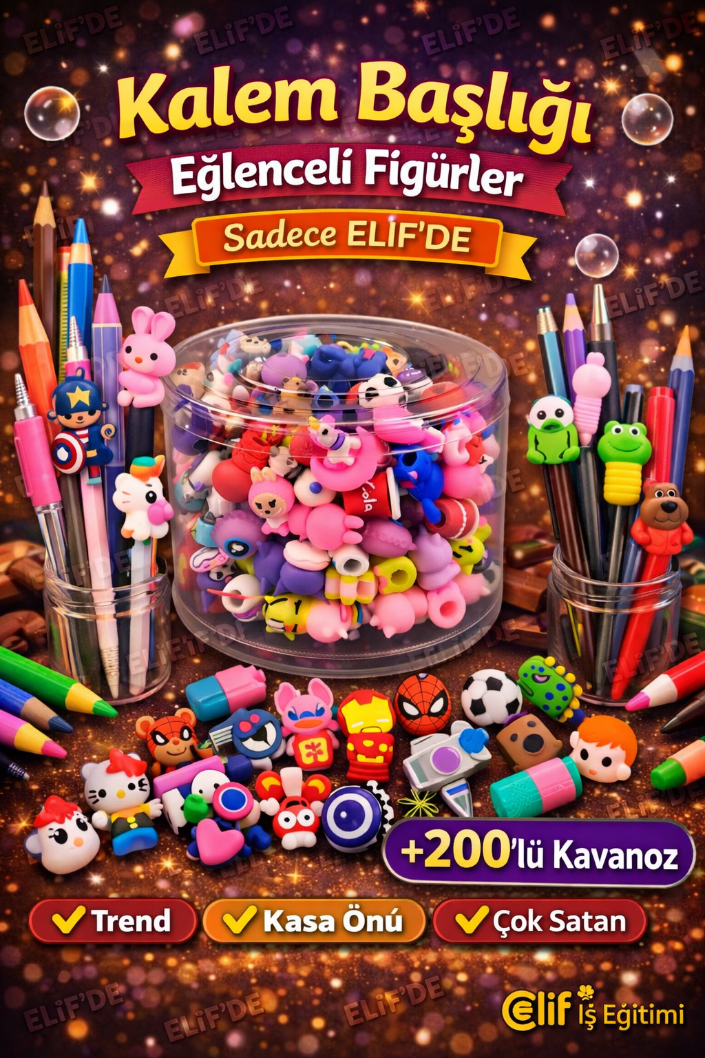 KALEM BAŞLIĞI TREND FIGÜRLER / 200lü Kavanoz