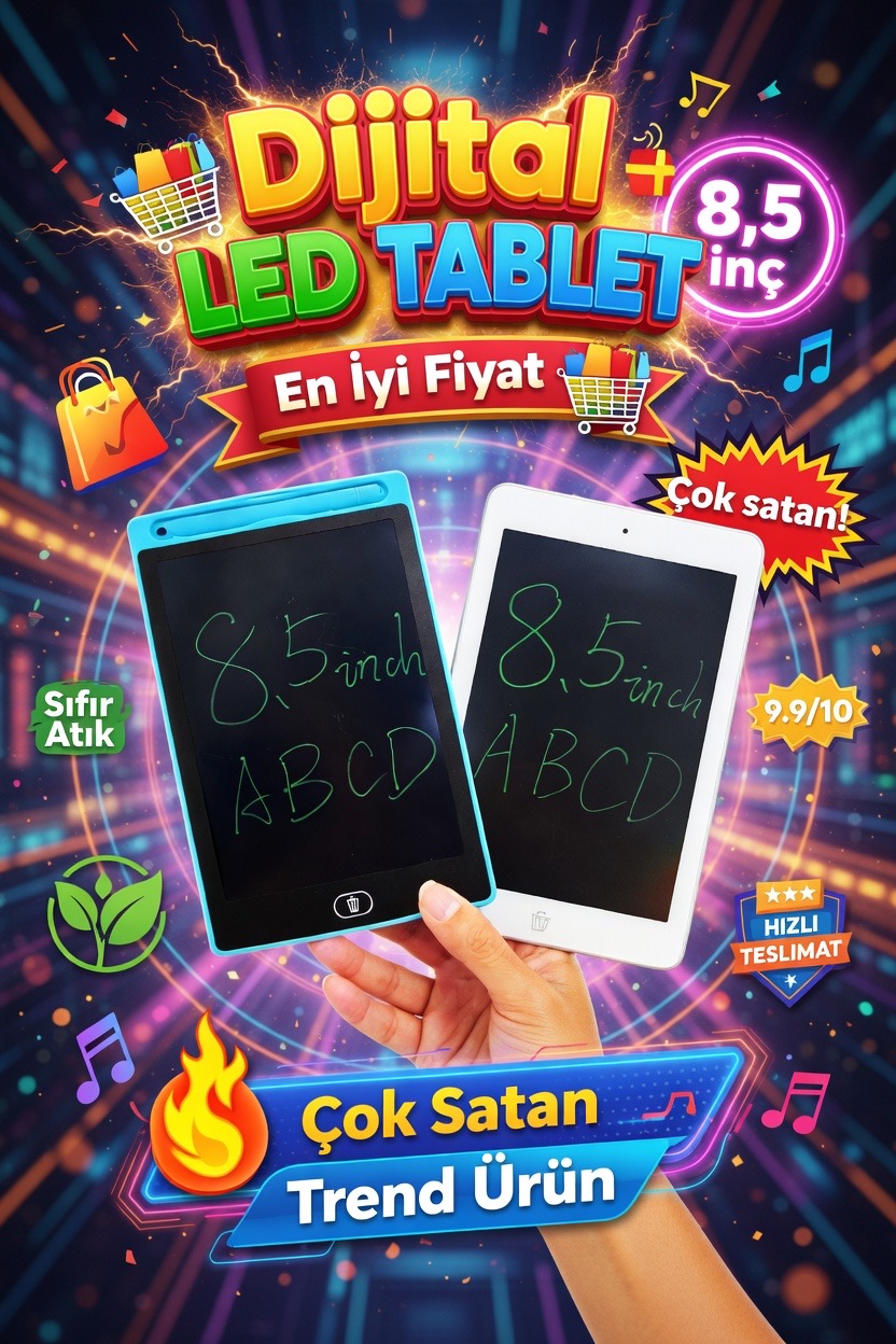 8,5 inç Tablet Renkli / 24lü Paket