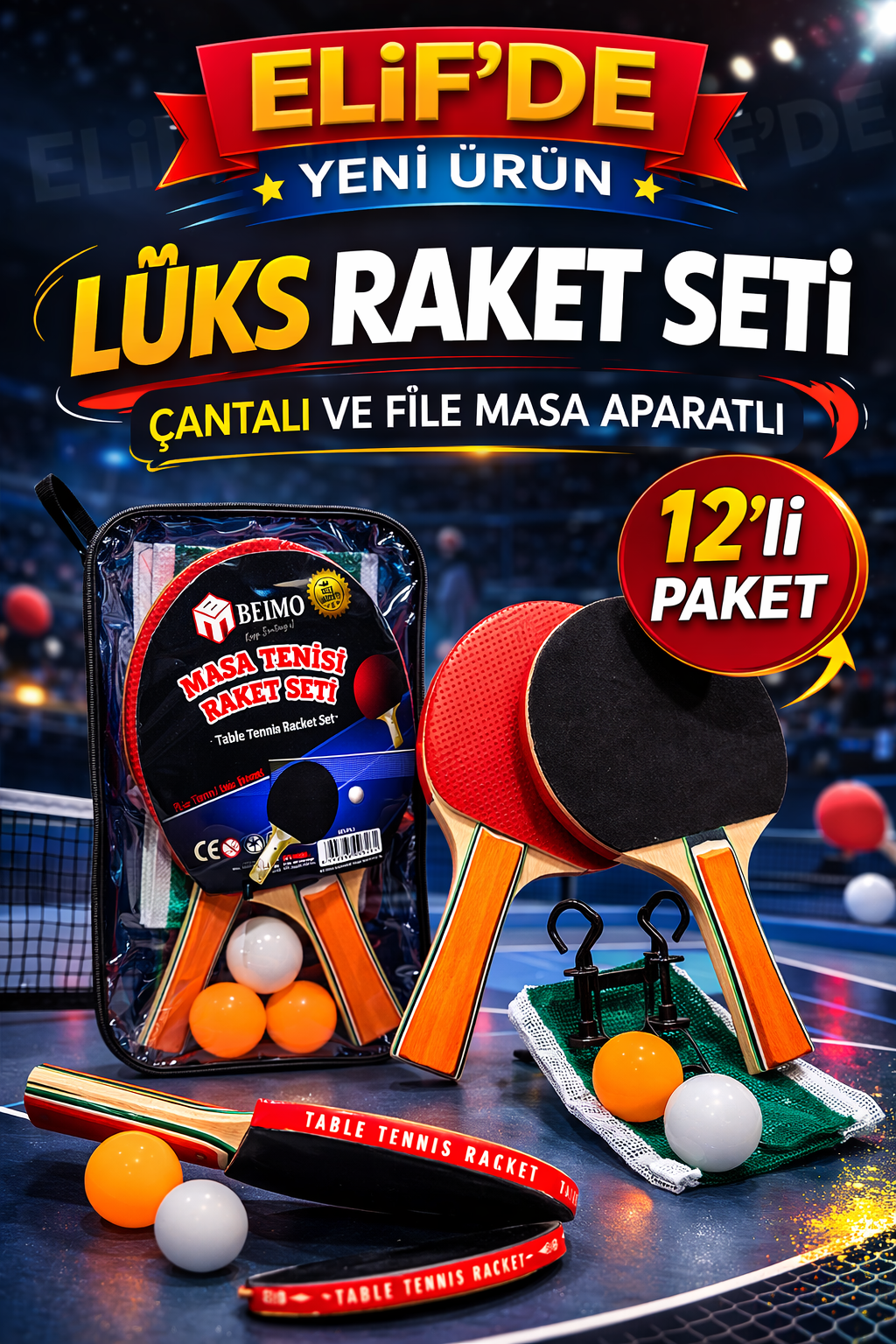LÜKS ÇANTALI RAKET SETi/ 12li Paket
