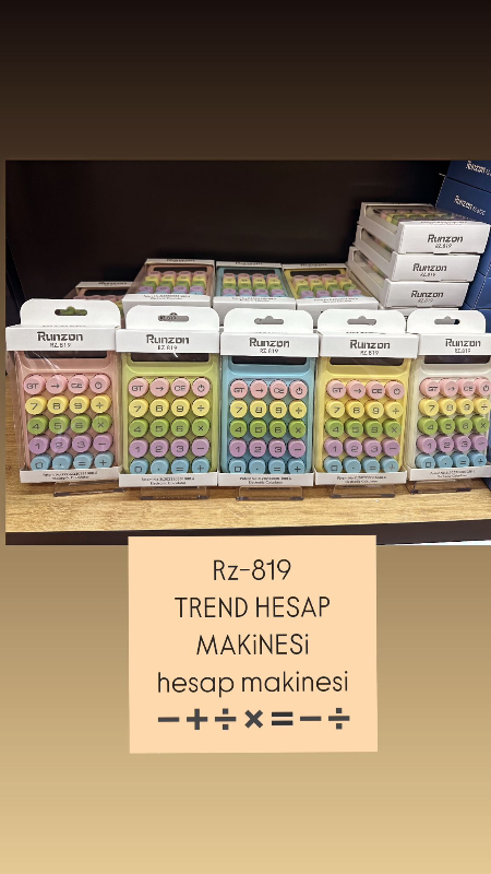 Rz-819 Renkli Hesap Makinesi / 12li Karma Paket