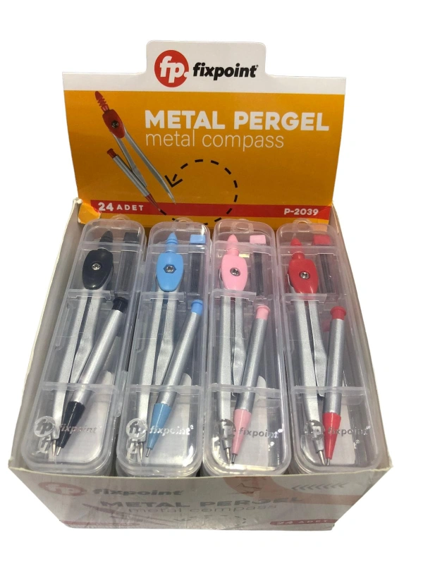 2039 FixPoint Metal Kalemli Pergel Seti  / stant 24lü