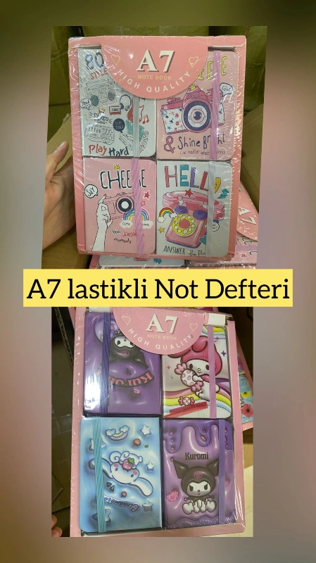 Adet: 37,5₺ / A7 Lastikli  Trend Model Hatıra Defteri / 28li Paket