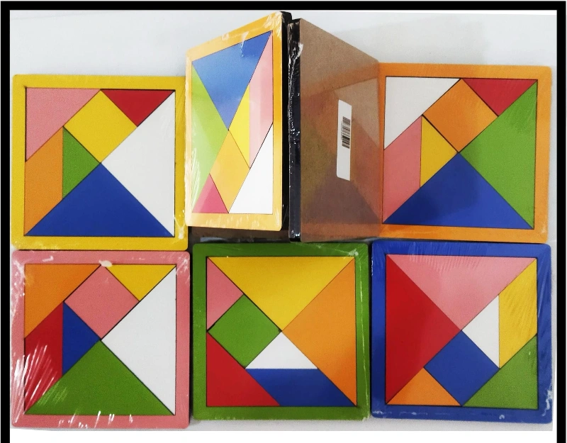 Adet: 19,5 ₺ /  Ahşap Tangram 11x11cm / 50li Paket