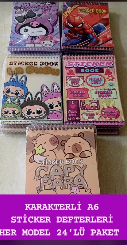 A6 TELLİ STİCKER DEFTER / 48Lİ KARIŞIK PAKET