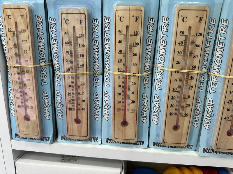 Adet:  44,50 ₺ / Ahşap Termometre  /  12li Paket