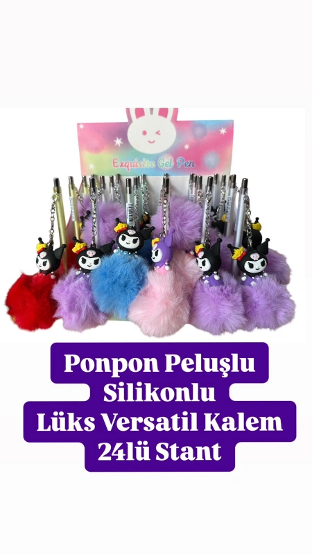 Ponponlu Peluşlu Lüks Kuromi Versatil / 24lü Stant
